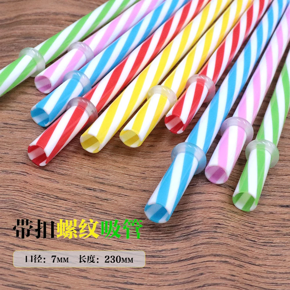 

25pcs Reusable Pure Color Plastic Thick Drinking Straws Colorful Threaded Straw for Party Home Bar Use Brush (Mixed Colors)