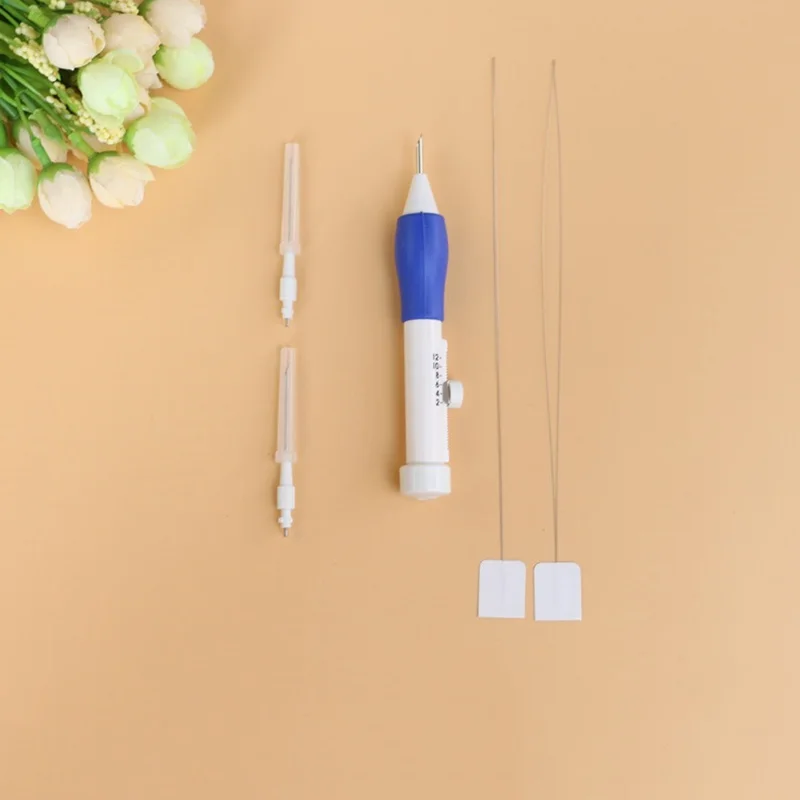 

6 Pcs/Set DIY Embroidery Pen 1.3/1.6/2.2mm Diameter Plastic Needles Threaders Clothing Knitting Punch Sewing Needle Tool UD88