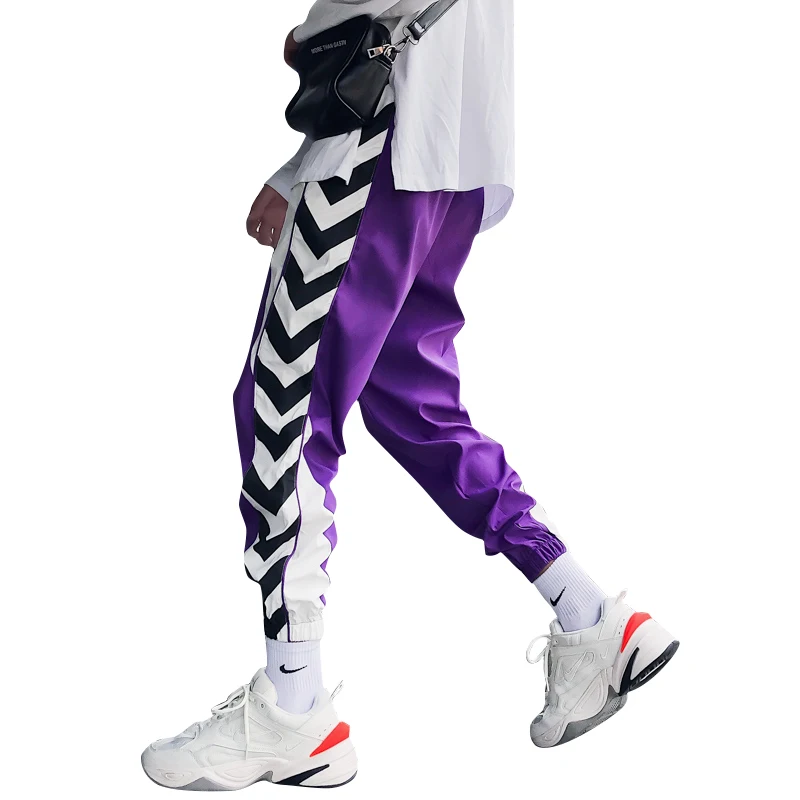 Billig Loldeal Jogginghose Männer Plus Größe Casual Schwarz Weiß Streifen Gedruckt Mode Männer Hosen Hip Hop Hosen Harem Hosen Hosen