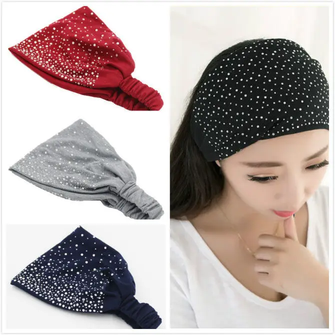 Women Wide Fabric Headband Dance Headband Cotton Stretch Hairband