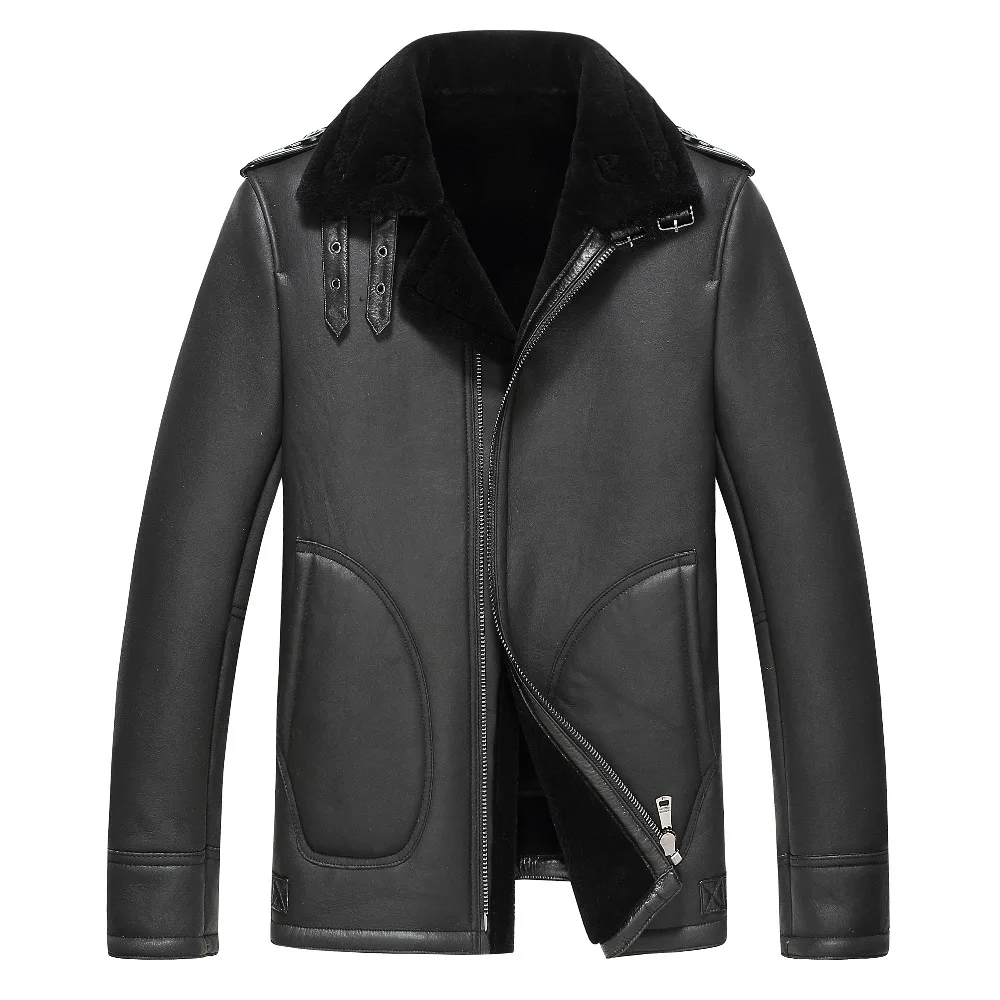 2017 Men's Genuine Leather Jacket For Men Real Matte Goat Skin