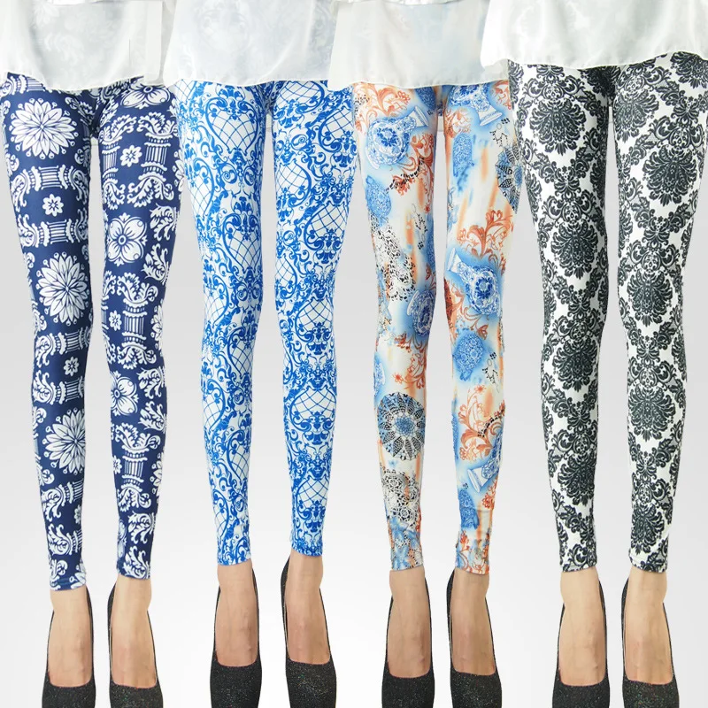 Aliexpress Buy Milk Silk Flower Colored Print Leggings Stretch Tights Pants Women Sport Fitness Elastic Legging Harajuku Legins Girls Wk044 From