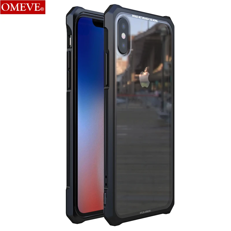 

OMEVE Aluminum Metal Frame Bumper and Clear Tempered Glass Back Cover Case for iPhone 7/7 Plus/8/8 Plus/X