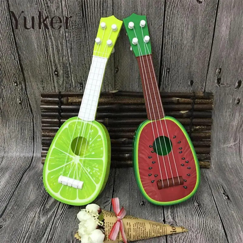 Мини-гитарные Струнные инструменты, музыкальные Гавайские гитары, милые, 8 стилей, Детские гитары-фрукты, креативная Подарочная коробка, игрушки, Ukelele, детские игры, violao