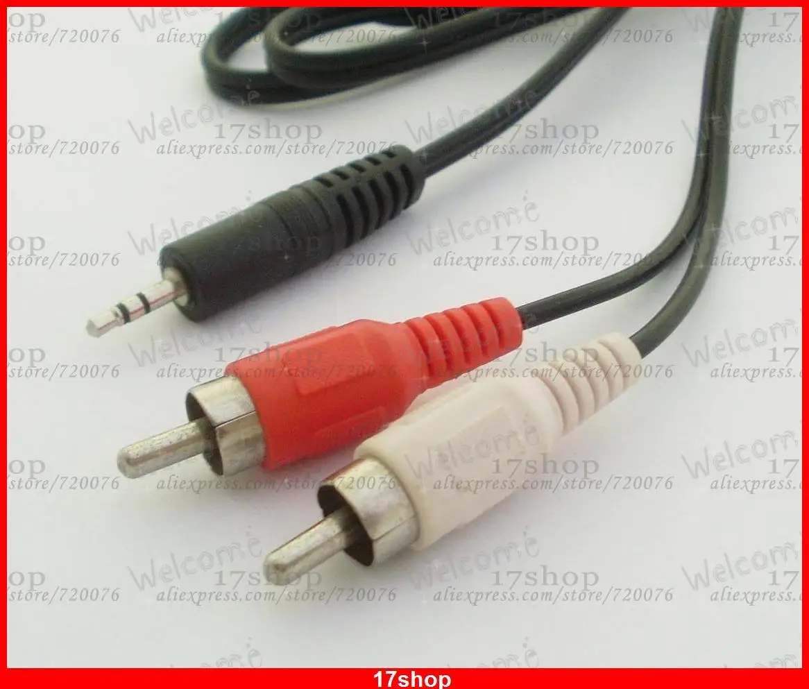 

5 Sets 5FT 1.5M Audio Cable 2.5mm Stereo Plug to 2 RCA Plug Audio AV Cable