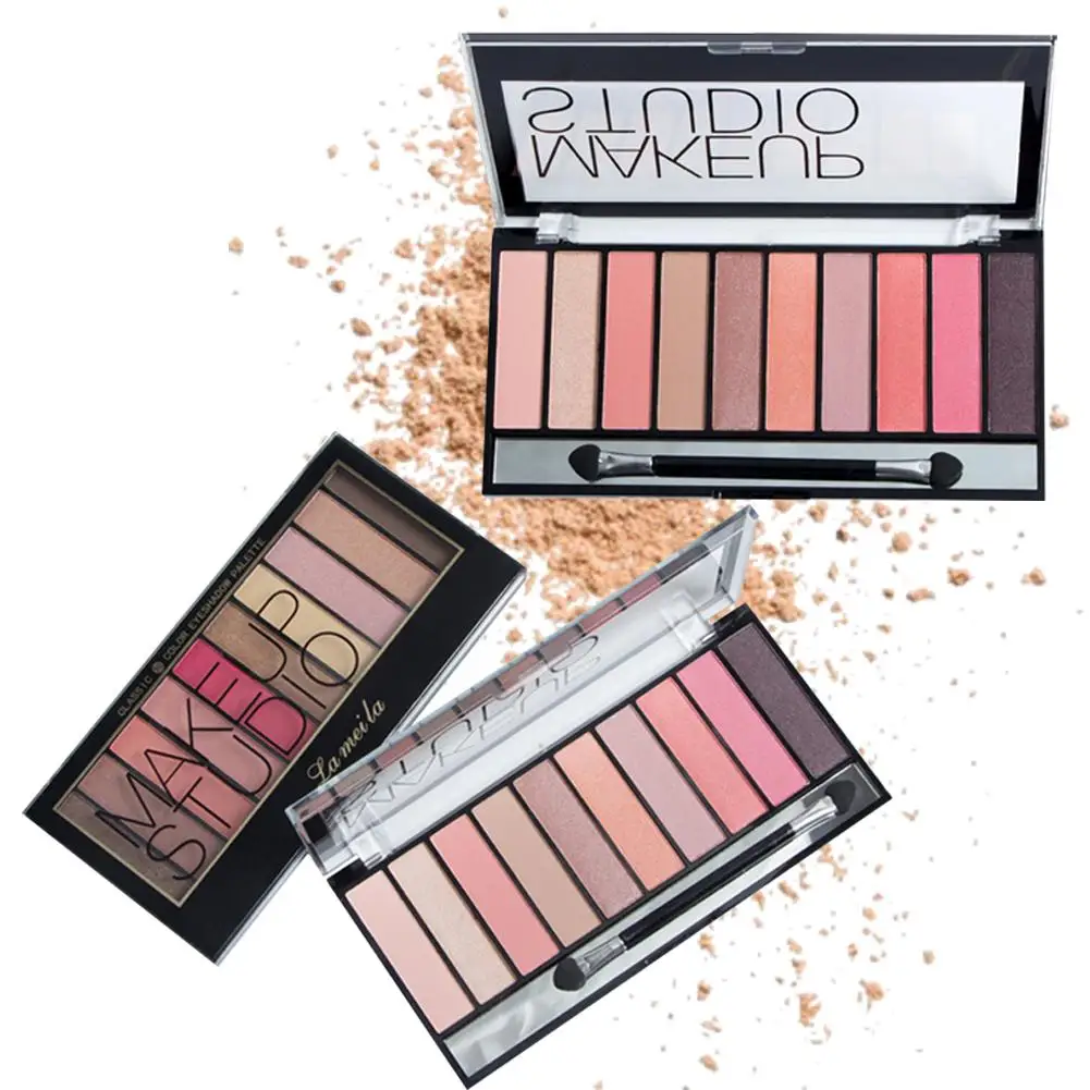 

Lameila 10 Color Shimmering Matte Mixed Color Eye Shadow Waterproof Long Lasting Eyeshadow Palette Easy To Wear Make Up Palette