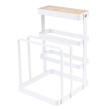 

1 pc Knife Storage Rack Multifunction Creative Iron Kitchen Organizer Cutting Board Holder Shelf for Home Restaurant