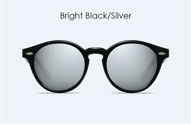 NYWOOH, круглые солнцезащитные очки, поляризационные, мужские, Ретро стиль, для вождения, солнцезащитные очки, мужское покрытие, зеркальное покрытие, для водителя, черная оправа, очки, UV400 - Цвет линз: Серебристый