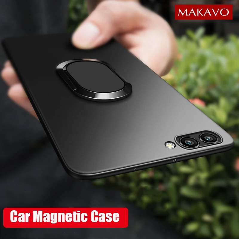 

MAKAVO Case For Huawei Honor 10 Full Protection Soft Silicone Car Holder Magnetic Cover For Honor 10 Honor10 Phone Cases