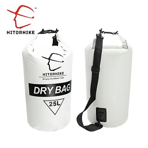 Hitorhike 25L Водонепроницаемый сухой мешок Открытый Плавательный Кемпинг Рафтинг сумка для хранения с регулируемыми ремнями 5 цветов - Цвет: WHITE