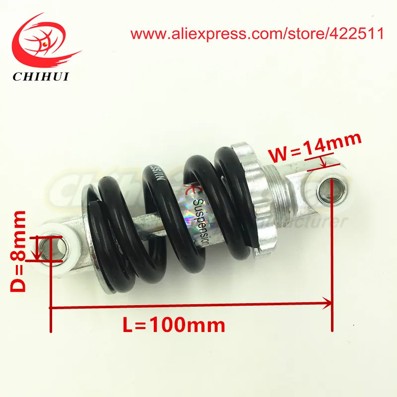 

Scooter Shock Absorber 100mm*750LBS/IN Black Motorcycle Damping Suspension(Scooter Parts & Accessories)