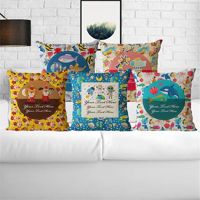 Wholesale Wedding Gift Cushion Cover Cute Large Group Children Fish Beauteous Airplane Decorative Pillow Wholesale Wedding Gift Cushion Cover Cute Large Group Children Fish Beauteous Airplane Decorative Pillow