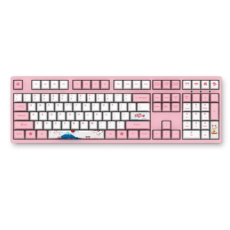 Механическая игровая клавиатура AKKO 3108 V2 108 клавиша PBT Keycap AKKO Розовый Переключатель тип-c Проводная Механическая игровая клавиатура