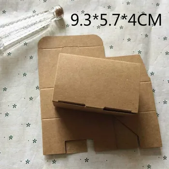 

50pcs/lot Kraft Paper Box Handmade Soap Name Card Business Packing Jewelry Gift Boxes Wholesale Size 9.3*5.7*4cm