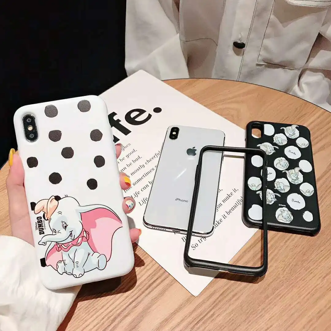 Милый мультяшный Летающий Слон 2 в 1 чехол для iphone 6 6s 7 8 Plus Xr Xs Max X Мягкий край