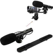 Professional DC/DV Stereo Microphone MIC with 3.5mm Audio Plug + Camera Bracket Holder for Digital SLR Camera & Video Camcorder