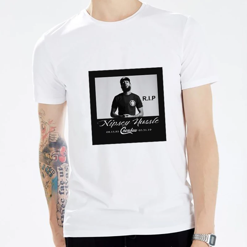 

R.I.P Crenshaw Nipsey Hussle Hip Hop Men T Shirt 100% Cotton O-Neck Harajuku Streetwear Casual T Shirt Men Oversized T Shirt