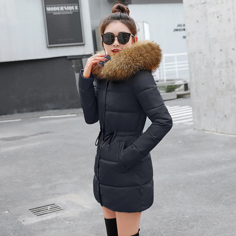 

long winter jacket women female coat women parka warm with hood Fur Collar large size jacket winter female coat ladies
