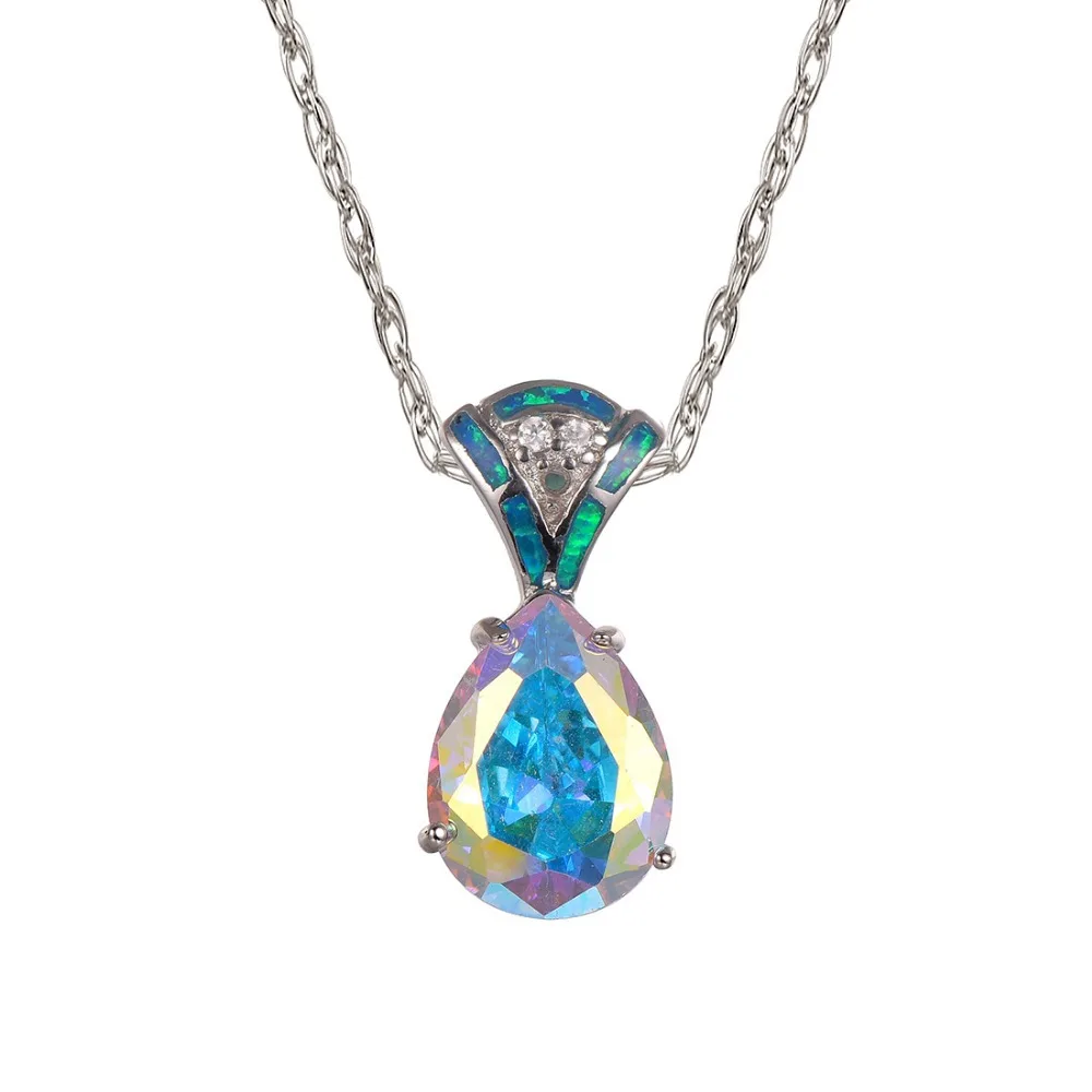 

Rose Rainbow Crystal Zircon 925 Sterling Silver Beautiful Pendant Free Shipping Attractive Jewelry Pendant TE735