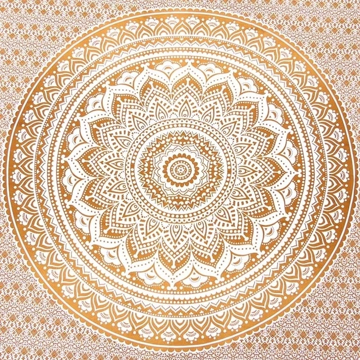 Indian Queen Size Ombre Mandala Pattern Handmade Bedspread Tapestry