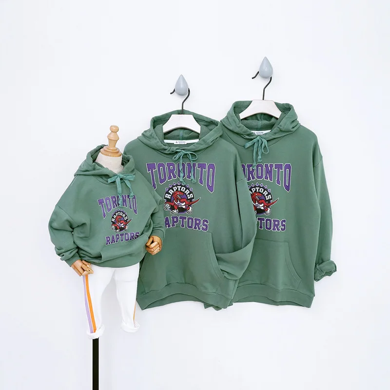 

Family Matching Hoodie Cartoon Dinosaurs Mother Father Son Daughter Matching Shirts Family Hooded Outfit Sport Clothes CA860