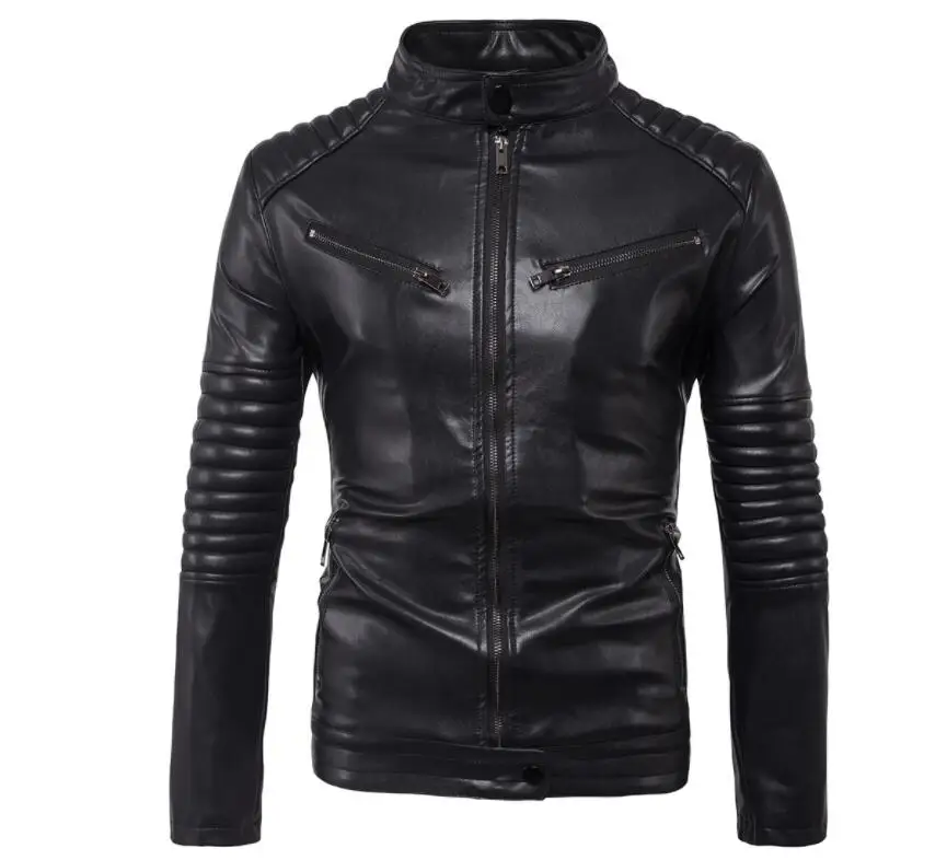 ^*Best Offers Мужская кожаная куртка, тонкая мотоциклетная куртка, куртки, одежда, персонализированная, для сцены, уличного танца, рок, модная, с воротнико... ^*Best Offers Мужская кожаная куртка, тонкая мотоциклетная куртка, куртки, одежда, персонализированная, для сцены, уличного танца, рок, модная, с воротнико...