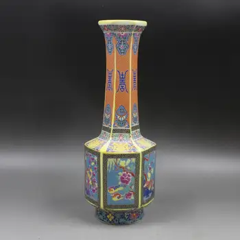 

Antique QingDynasty porcelain vase,color flower and bird bottle,hand-painted crafts,Home Decoration /Collection,Free shipping