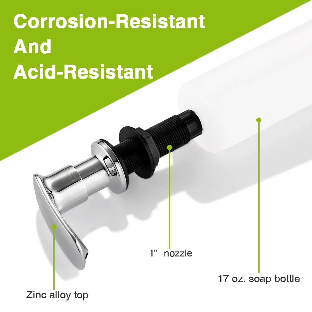 Modern Design Kitchen Sink Soap Dispenser Sink Detergent Bottle Copper Dispensador for Kitchen Bathroom 06