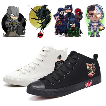 

Justice League Various Hero DC Cool Cartoon Printing High Heel Canvas Uppers Sneakers College Personalise Fashion Casual
