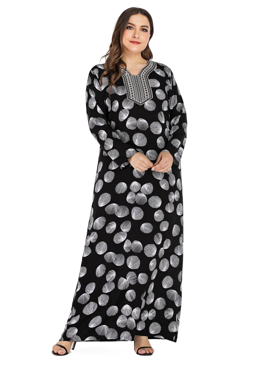 Осеннее женское мусульманское платье с перьями, большие размеры, abaya, модный халат, турецкий Дубай, длинный Восточный халат, Марокканское платье VKDR1734