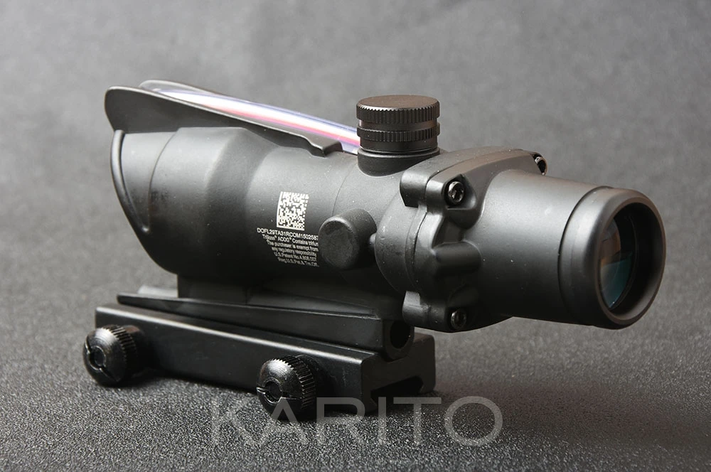 Тактический стиль AR 15 trijicon acog 4x32 красные оптоволоконные оптический прицел для 20 мм Пикатинни Крепление водонепроницаемый M1390