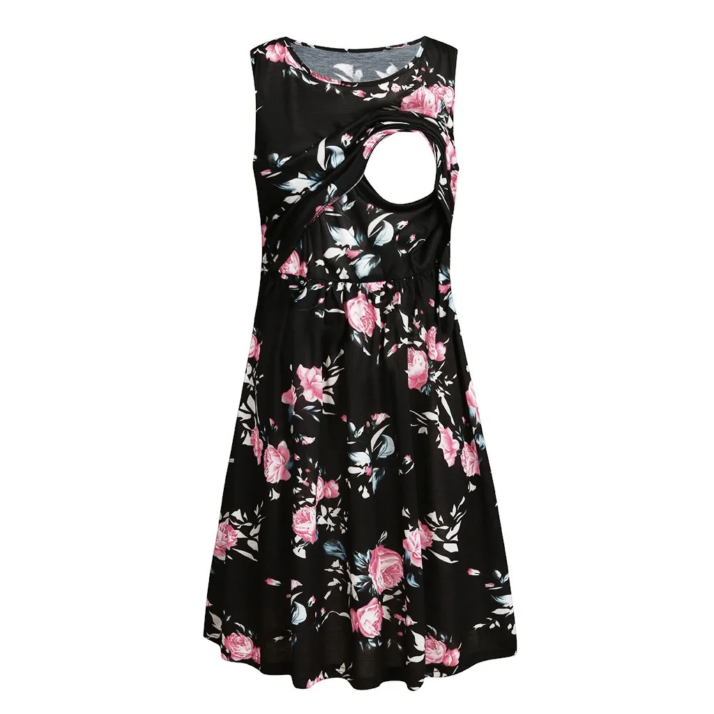 

Women Maternity Dresses For Baby Showers Feeding Floral Print Elegant Summer Nursing Dress Pregnancy Clothes Vetement Femme 19Je