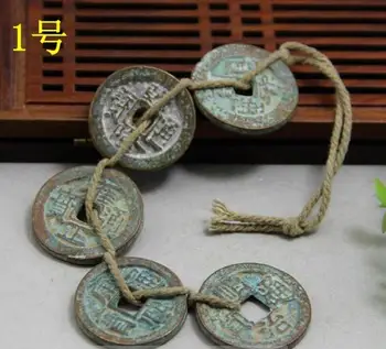 

Antique copper coins in the Qing Dynasty the money line wear pendant brass coins