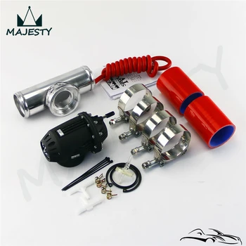 

Black Aluminum Billet Anodized Type-4 SQV Blow Off Valve BOV +2.25" Flange Pipe +silicone +clamps +4mm vaccum hose red