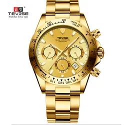 Tevise мужские часы автоматические механические часы Элитный бренд часы Для мужчин мужской золотой Водонепроницаемый наручные часы Relogio Masculino