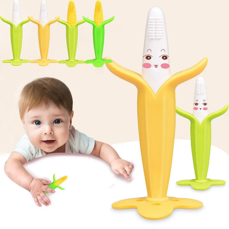 

Baby teethers Safe Bananay Baby Teethers Silicone Toothbrush Teething Kids Tooth Brush Dental Care Gifts Chew Toys Children-15