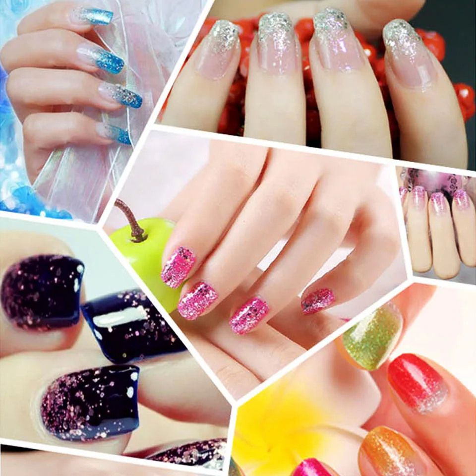 24 Colors Glitter Powder Colored Metallic Acrylic 24 Colors Glitter Powder Colored Metallic Acrylic Nail Tinsel Holographic Dust Decoration Sf0047 In From Beauty