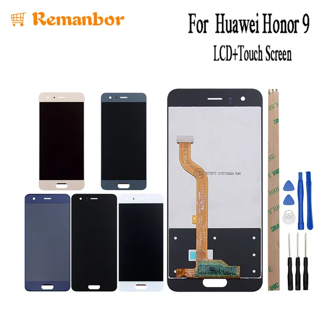 Remanbor  For Huawei Honor 9 LCD Display+Touch Screen 5.15 Inch Assembly Replacement Parts+Tools+ Adhesive For Huawei Honor 9