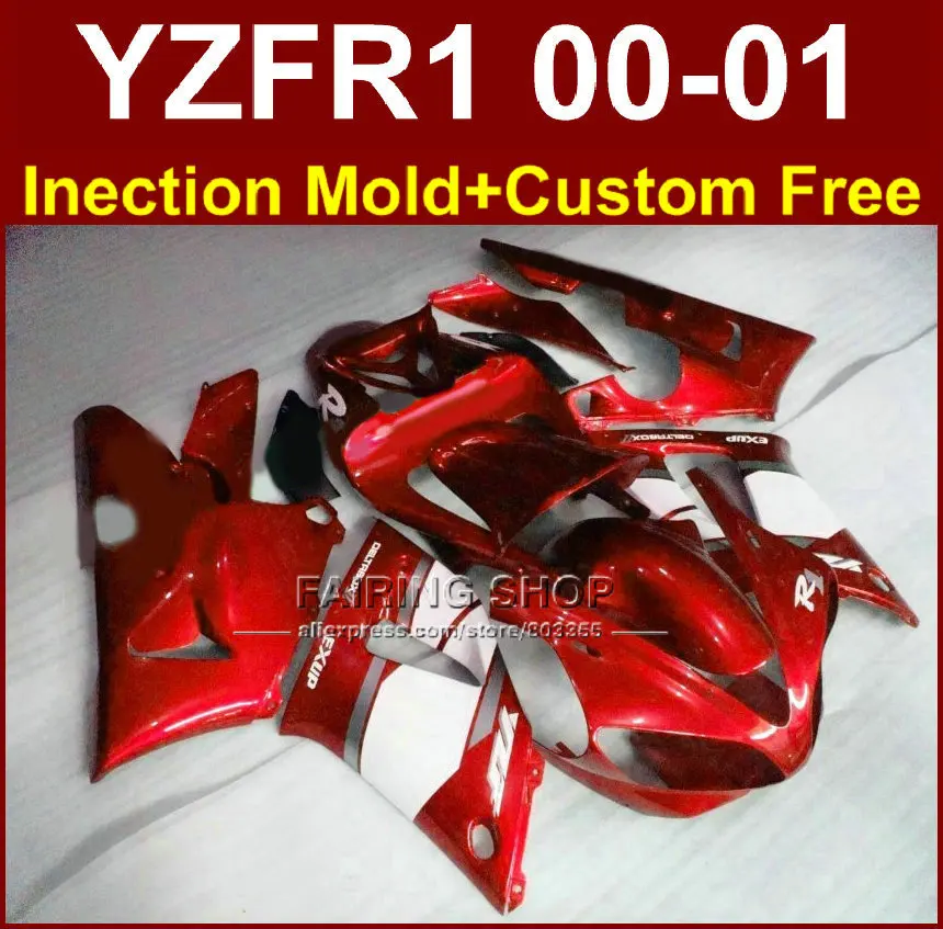EXUP Обтекатели для мотоцикла YAMAHA красный белый YZFR1 2000 2001 yzf 1000 YZF R1 00 01 ABS Пластиковые