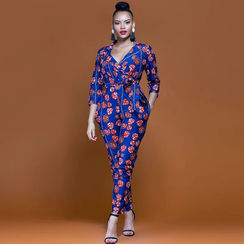 2018 New Summer Womens Slim Rompers Jumpsuit Women African Print