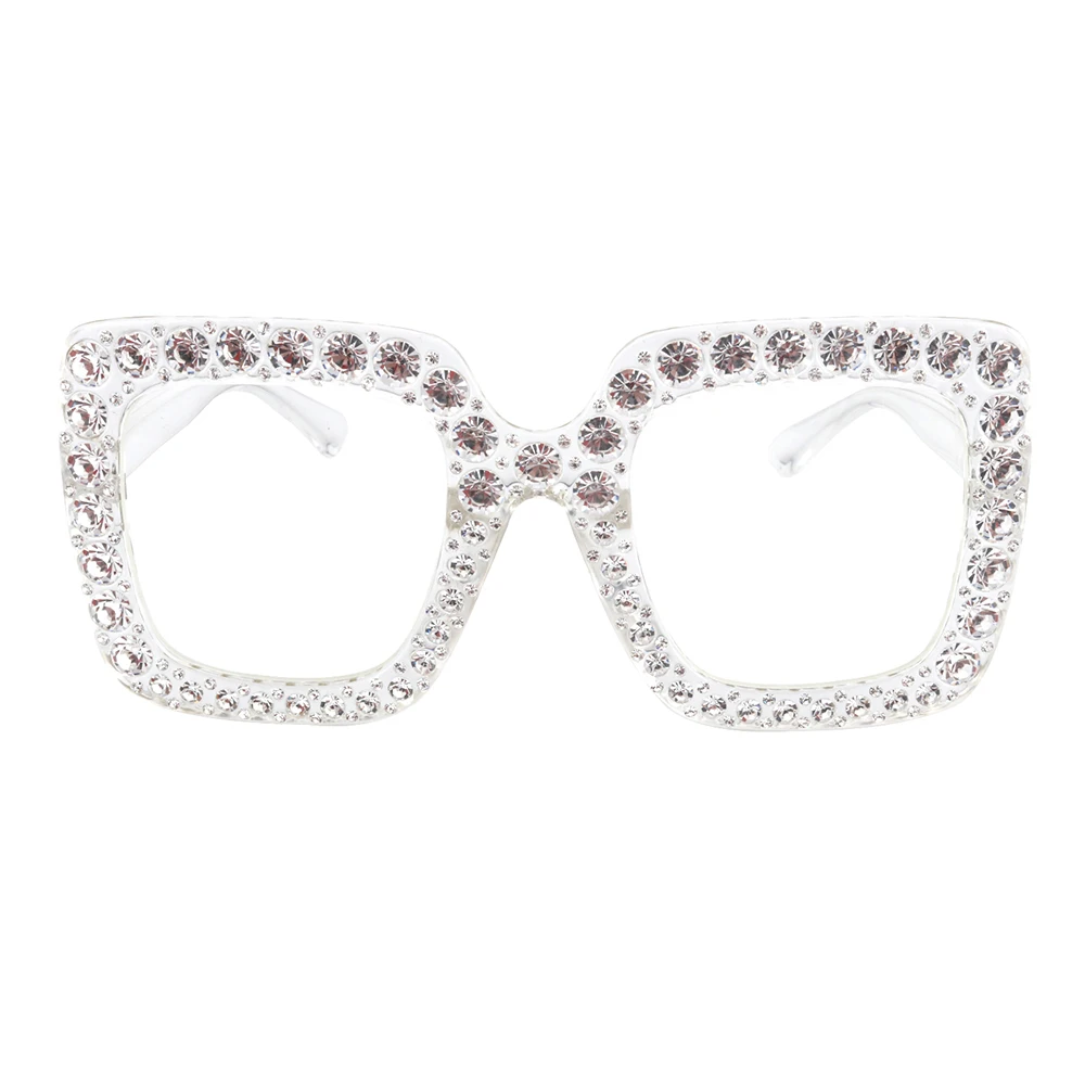 Королевские Женские квадратные солнцезащитные очки, стразы, женские, брендовые, дизайнерские, большие, Кристальные, солнцезащитные очки,, прозрачные линзы, солнцезащитные очки, ss302