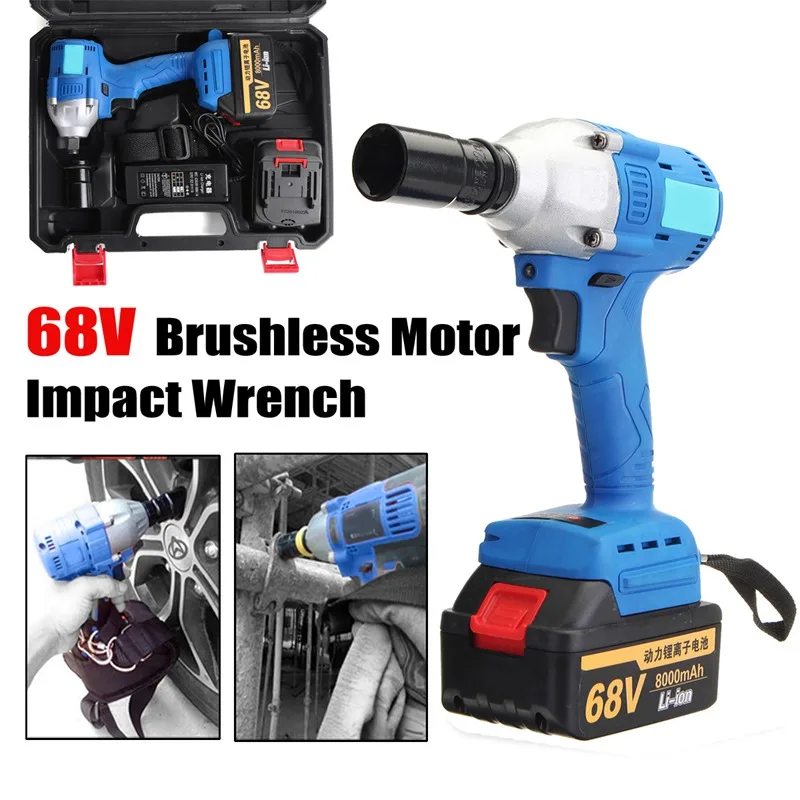 

3 Speed Torque 330 Nm 3200r/min 21-68V 220V Electric Cordless Impact Wrench Brushless Motor High Torque +2 Battery