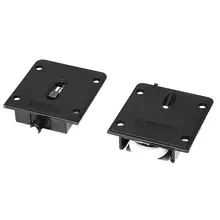2 Set Wardrobe Component Black Plastic Plate 25mm Dia Wheel Sliding Door Roller