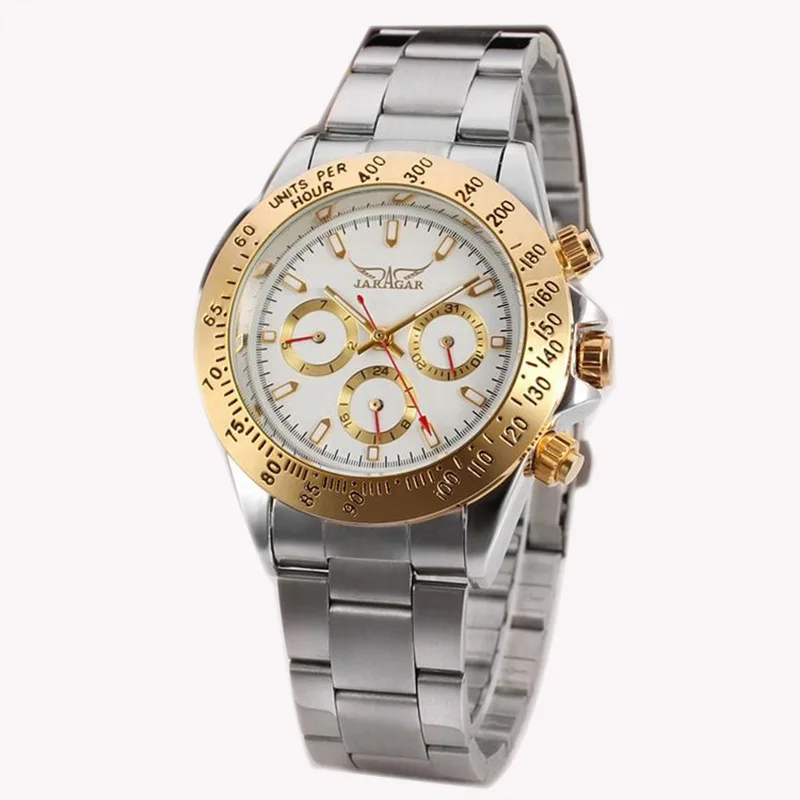 Модный Топ бренд Montre Homme Мужские автоматические часы золотой Нержавеющая сталь
