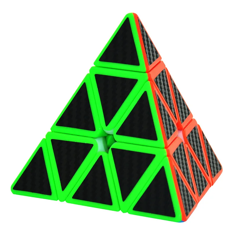 

LeFun Magic Cube Carbon Fiber Sticker Pyramid Plastic Puzzle Cube Kids Toys Puzzle Speed Cubo Magico
