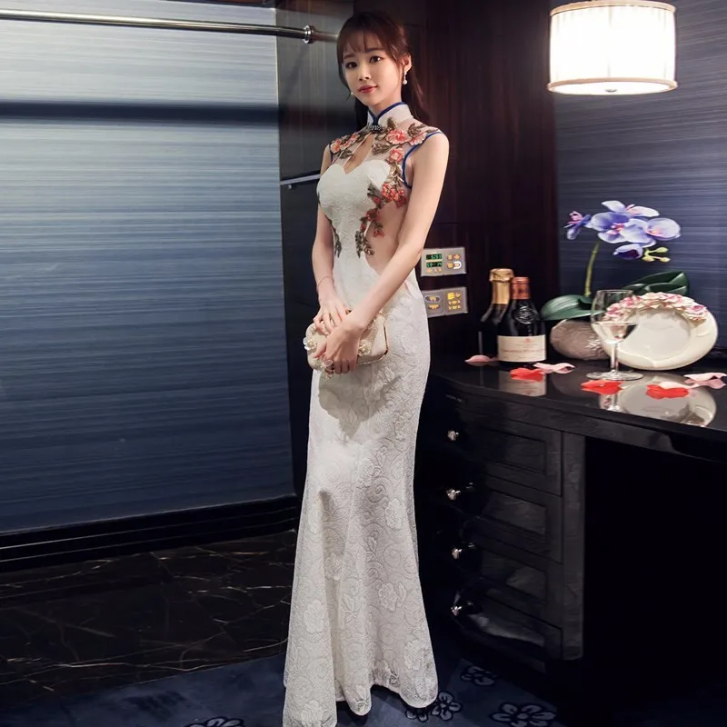 lace cheongsam wedding dress