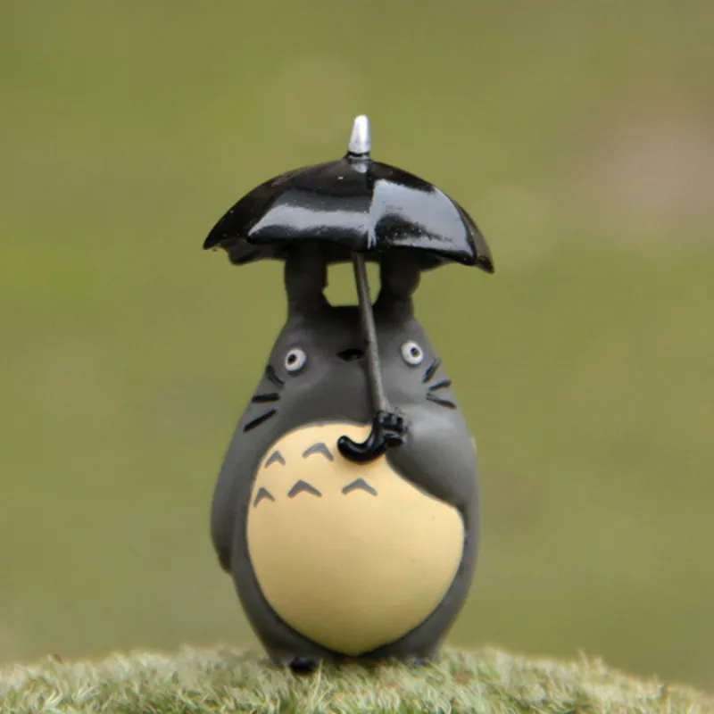 

Hot 1 Pcs Miyazaki My Neighbor Totoro Dolls Umbrella Hand To Do Toys with Action Figure Garden Decorations Toys Studio Ghibli