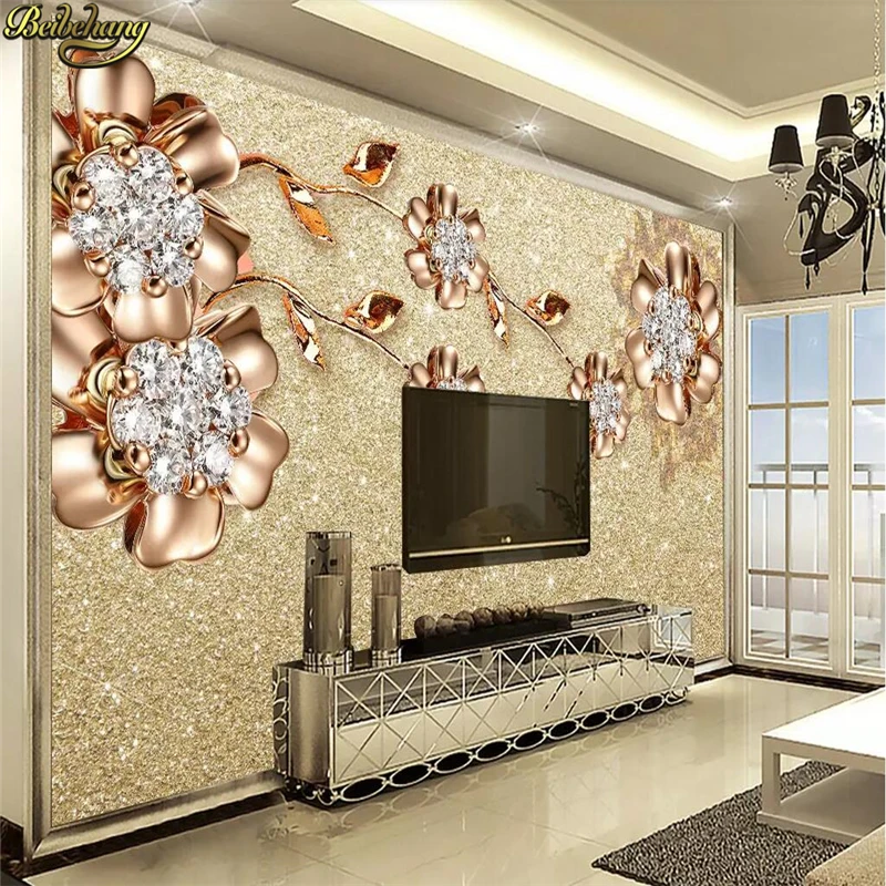 

beibehang Custom photo wallpaper mural European jewelry flower TV background wall papers home decor wallpapers for living room