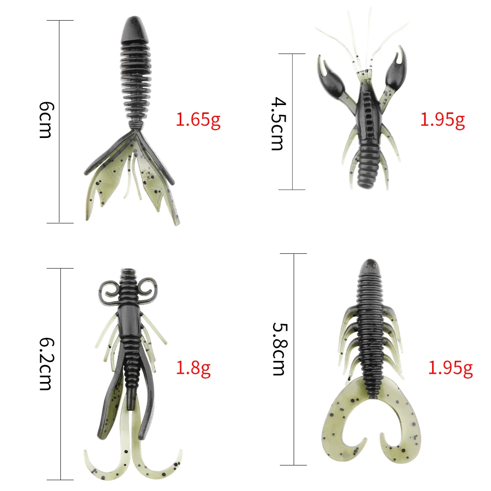 Палисандр 8 шт./партия мягкие наживки рыболовные блесны 4 типа мягкие щупальца искусственный червь резиновая Приманка Мягкая креветка, австралийский окунь приманка