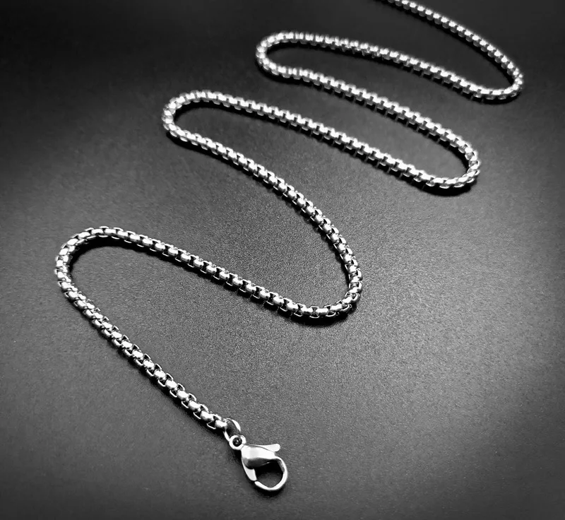 USENSET цепочка из нержавеющей стали 304, ожерелье с подвеской в виде коробки s, женское ювелирное изделие 2-4 мм, повседневная одежда